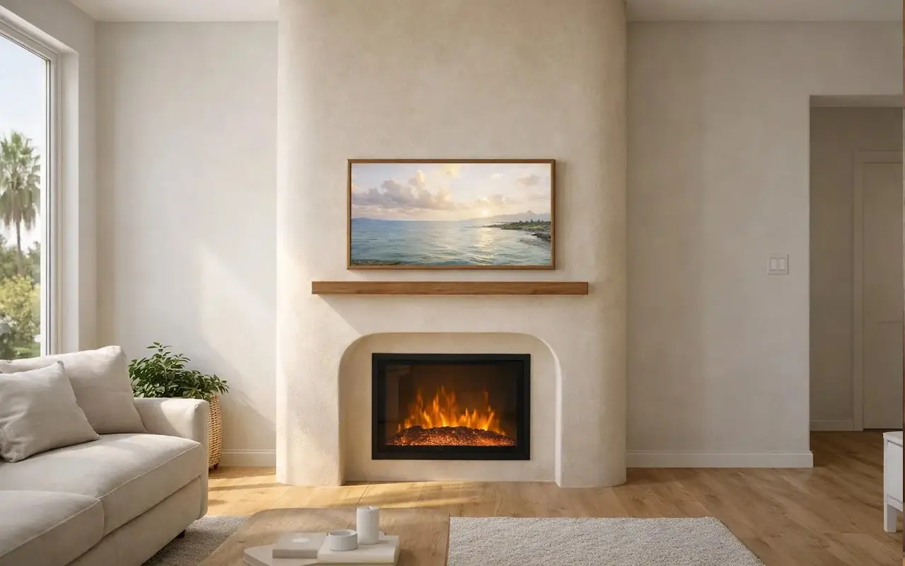 Mediterranean Hearth Wall media wall design