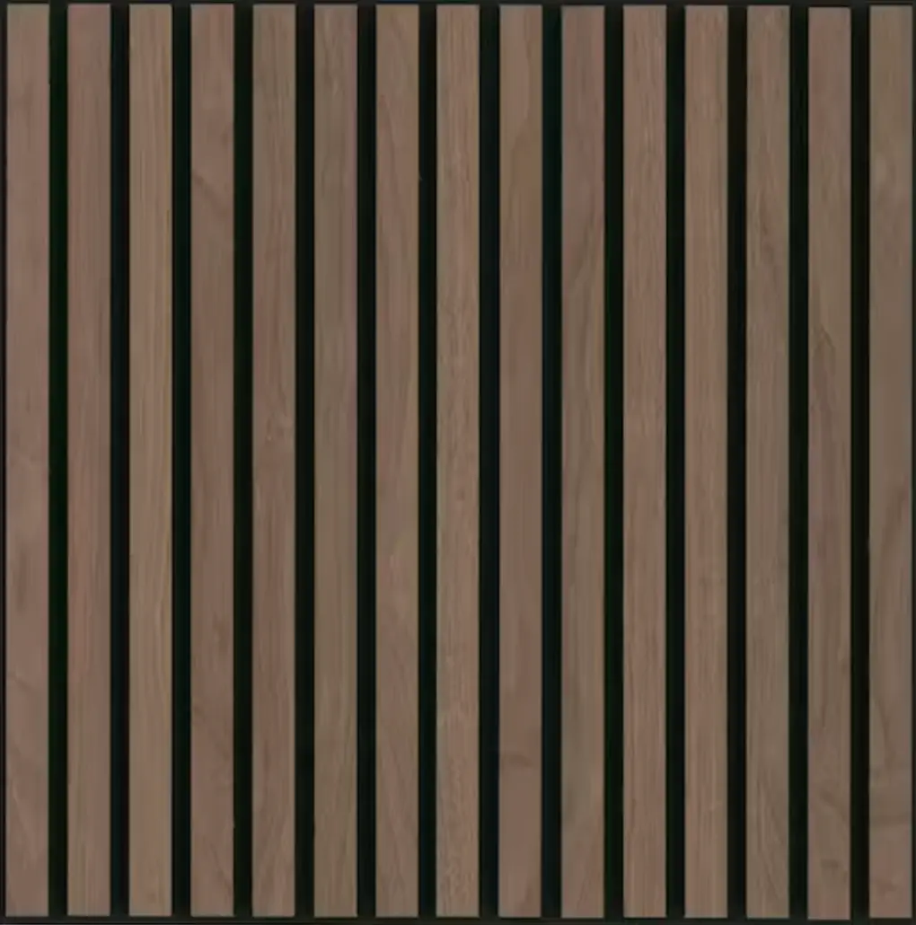 Smoked Walnut slat wall finish