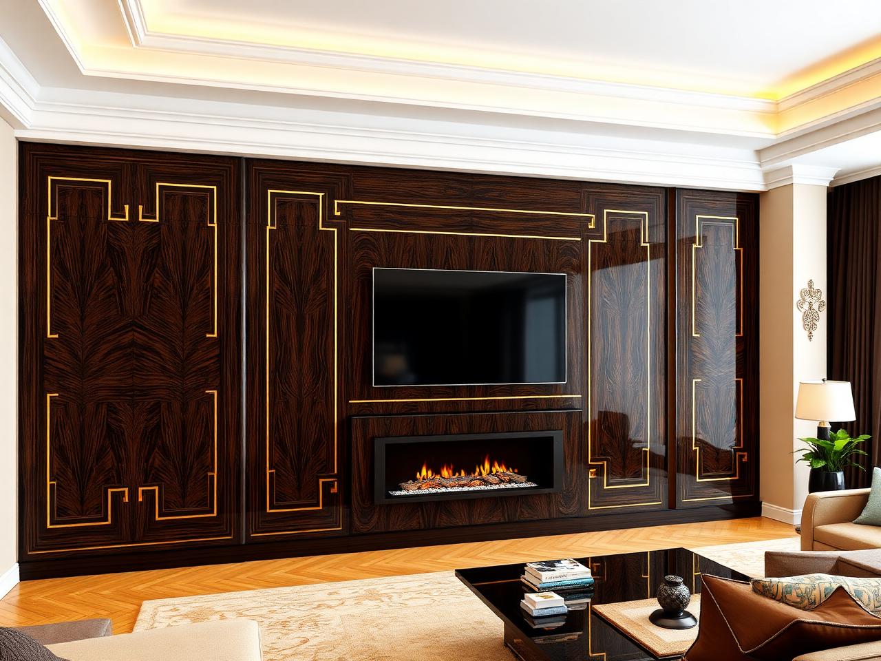 Art deco media wall example 1