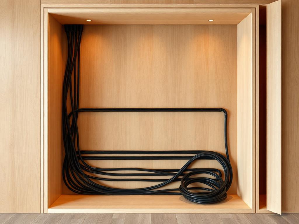 Concealed Cable Routing on a custom media wall