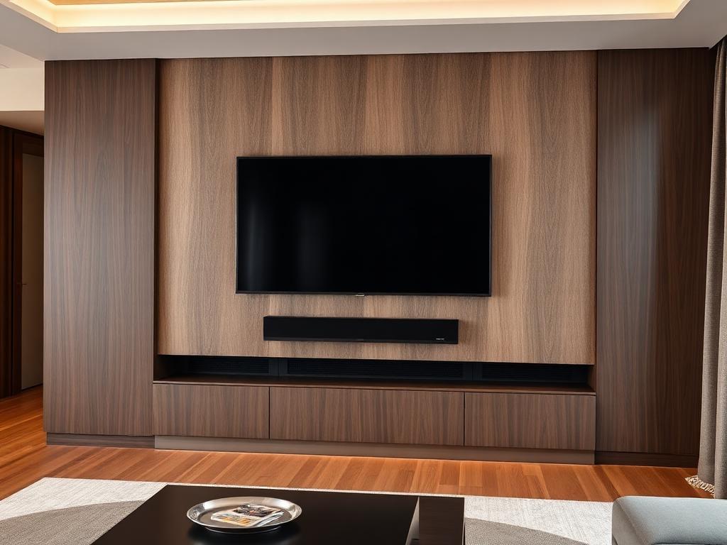 Recessed Soundbar Bay on a custom media wall