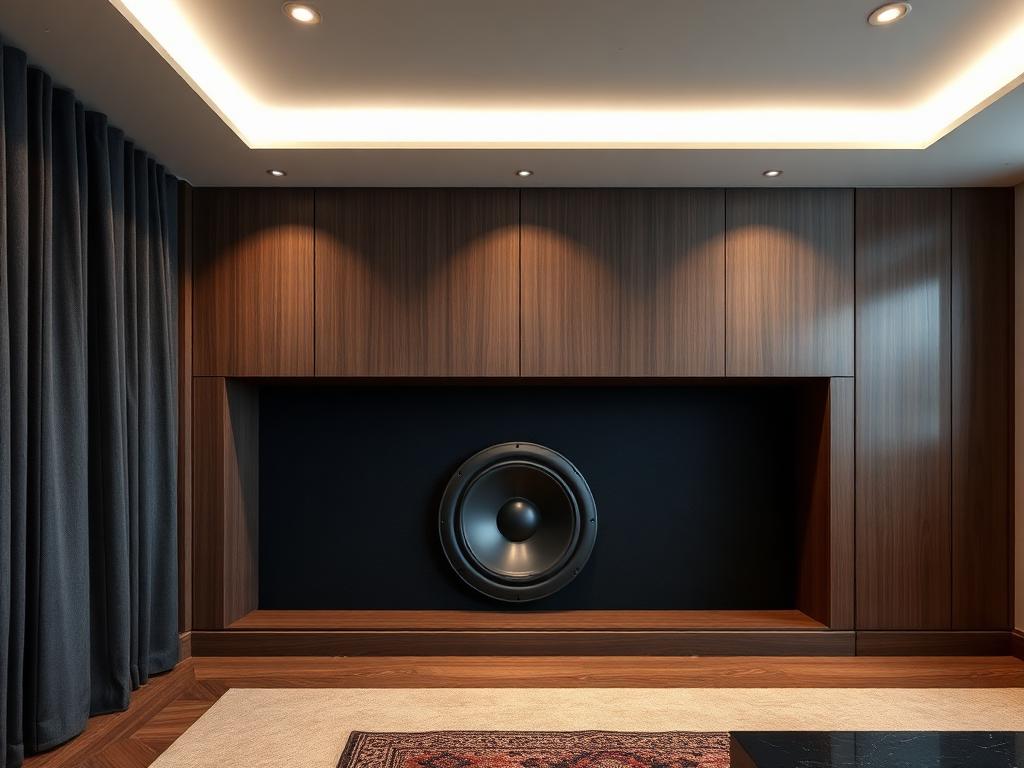 Hidden In-Wall Subwoofer on a custom media wall
