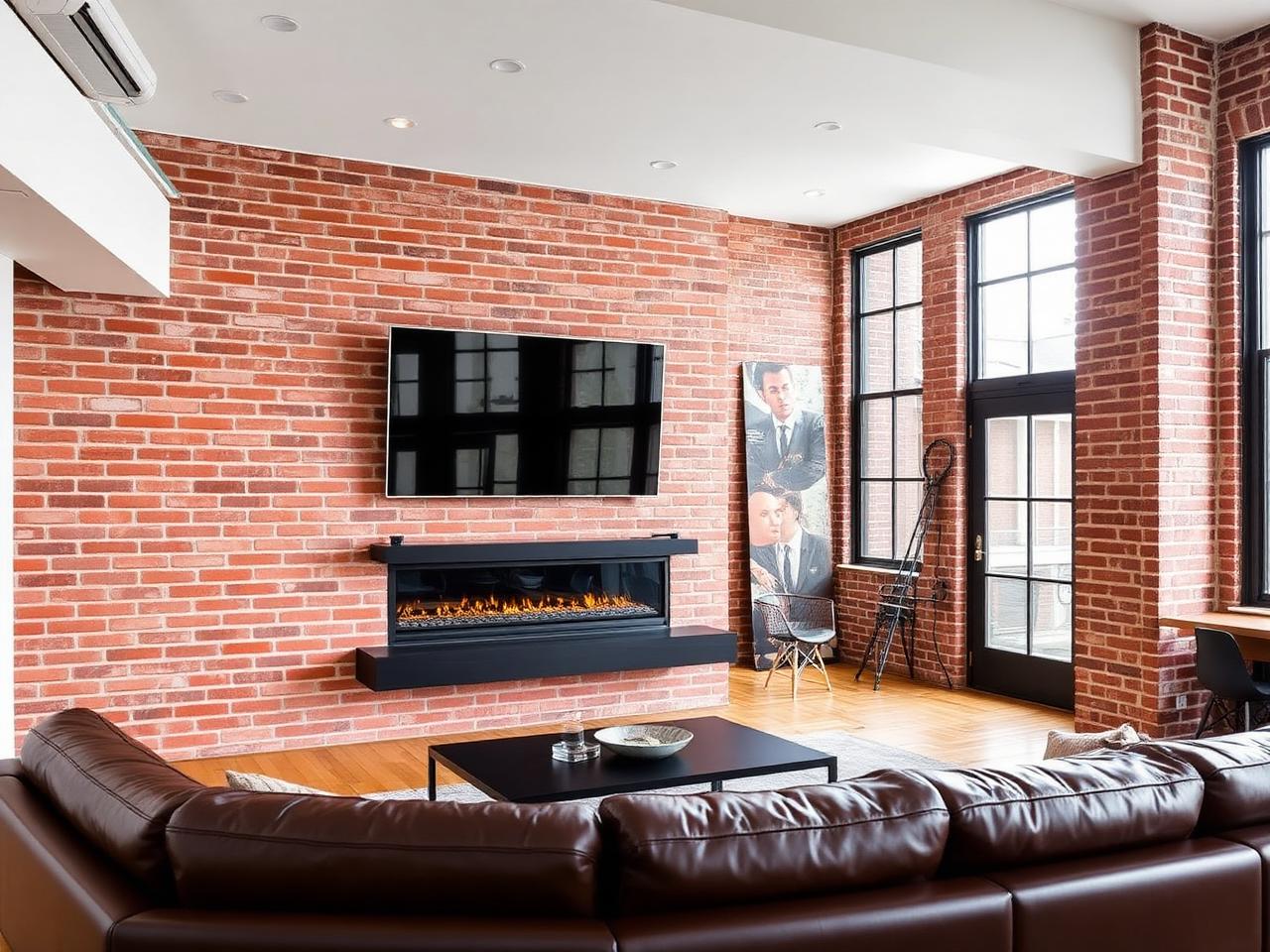 Brick media wall example 1