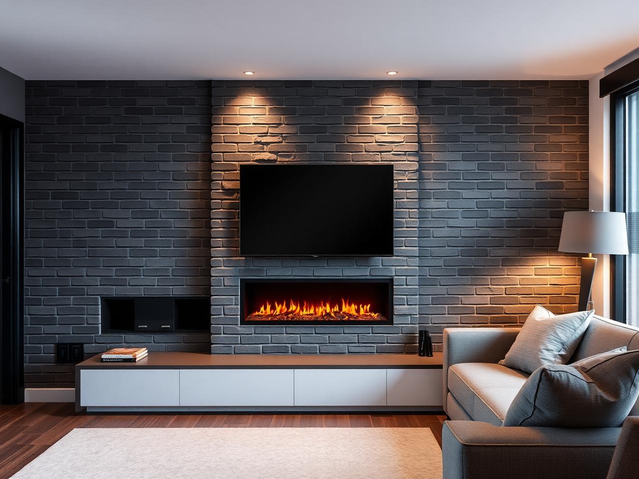 Brick media wall example 3