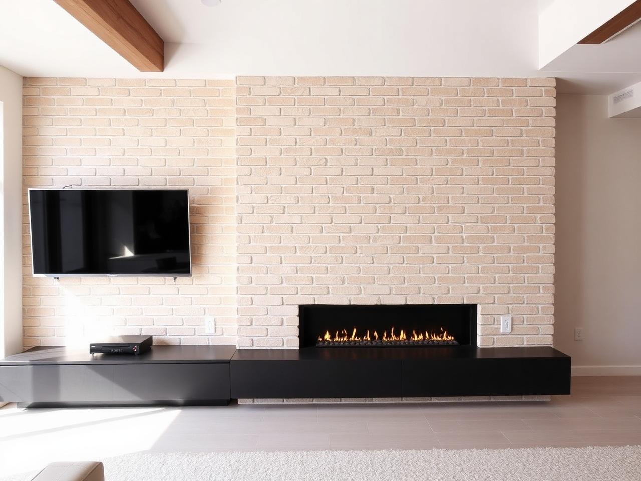 Brick media wall example 4