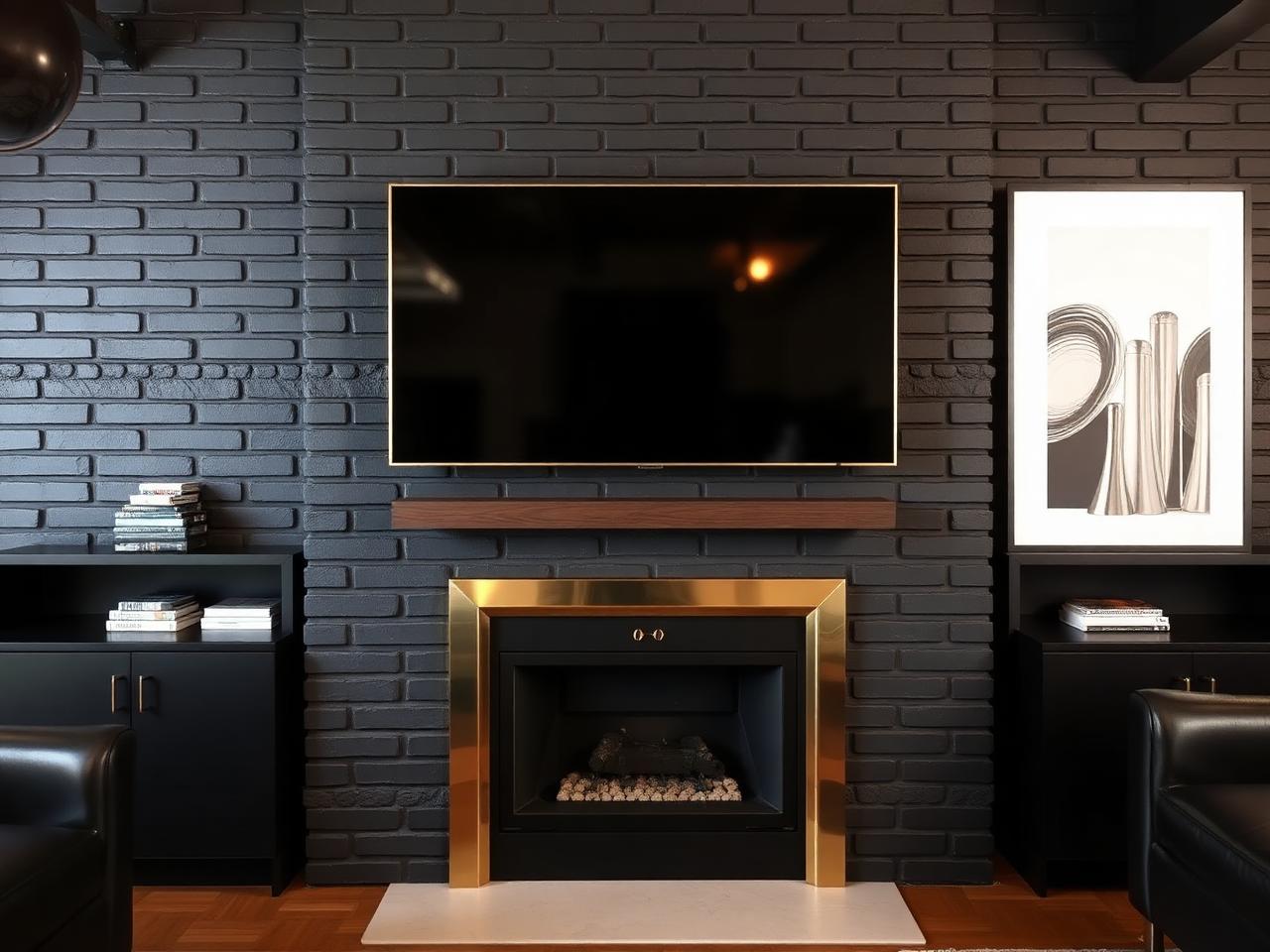 Brick media wall example 5