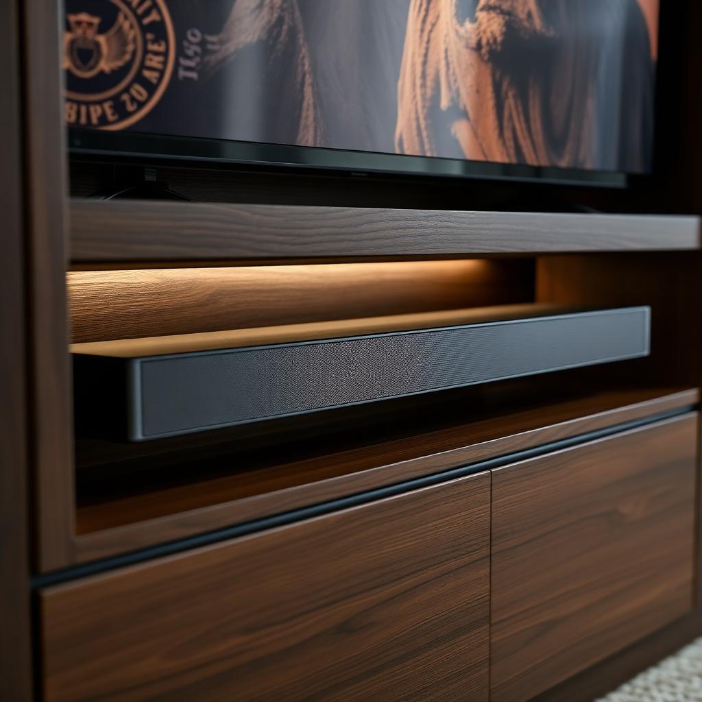Integrated Soundbar Shelf: