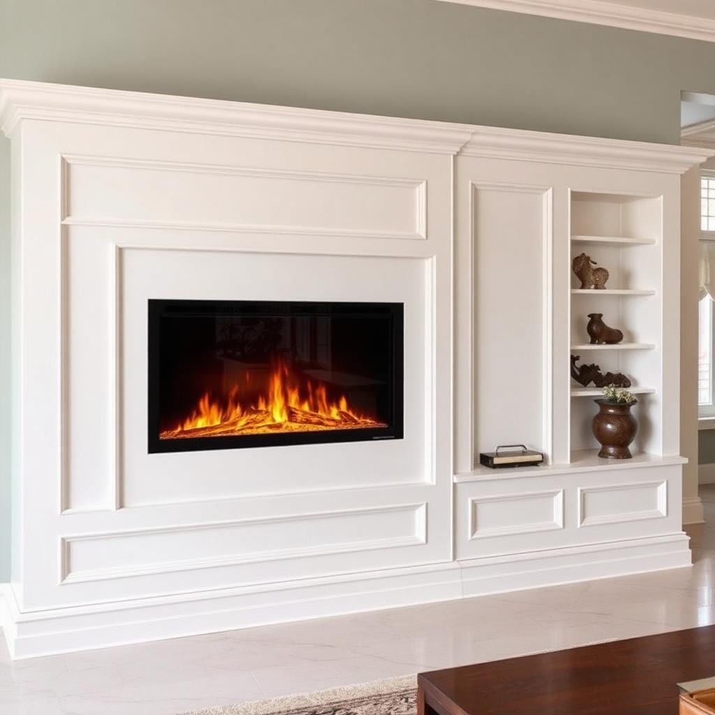 Integrated Electric Fireplace: