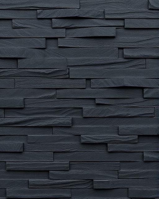 Black Slate stone ledger wall finish