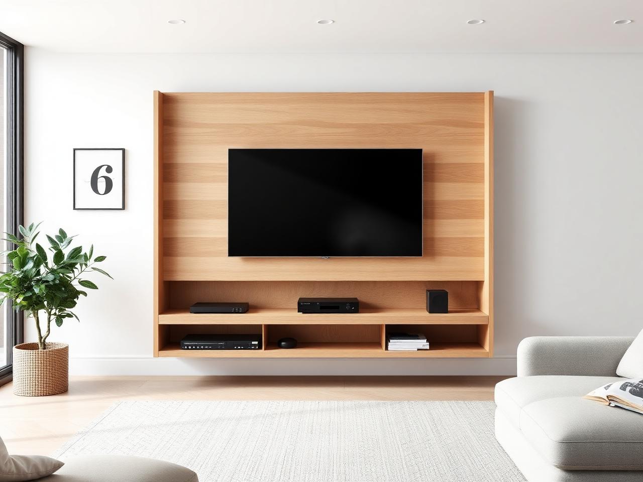 Floating TV panel example 3