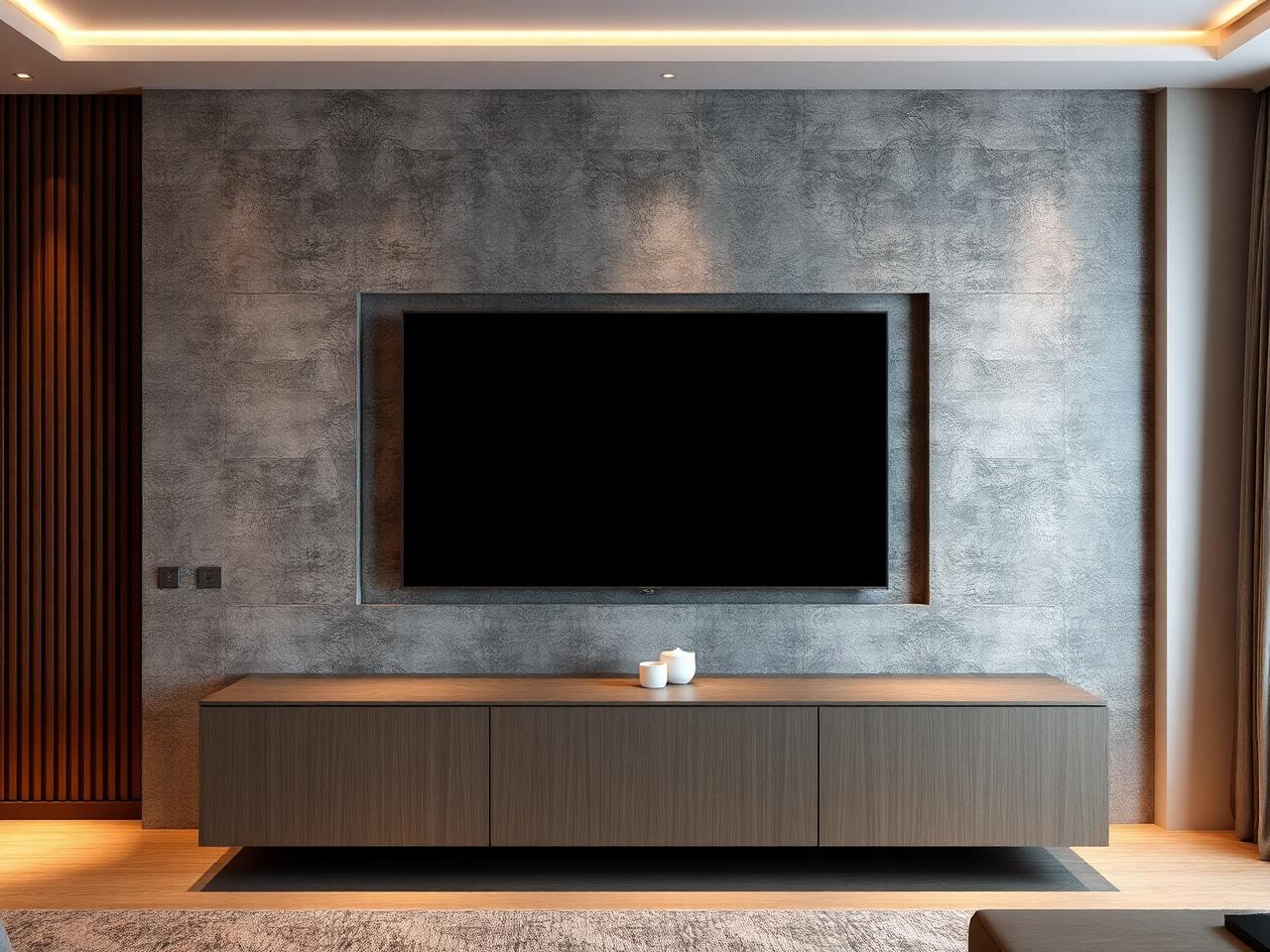 Floating TV panel example 4