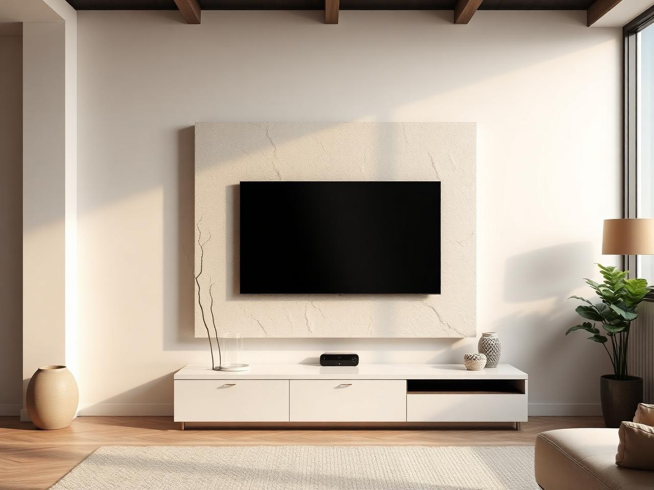 Floating TV panel example 6