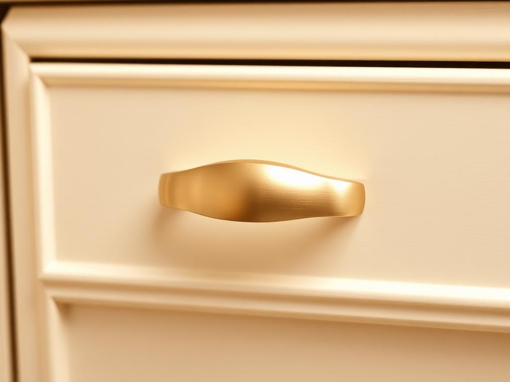 Champagne Gold hardware finish on a cabinet drawer