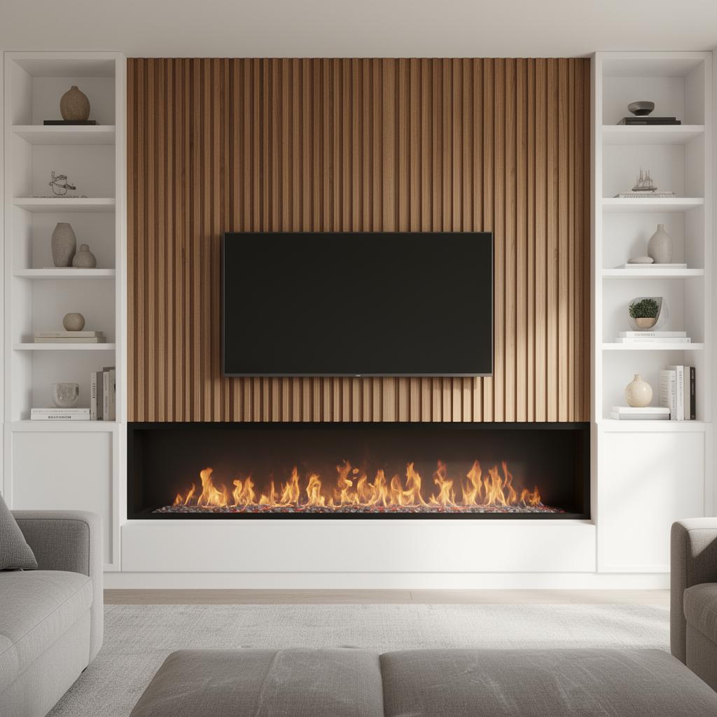 Integrated Electric Fireplace: