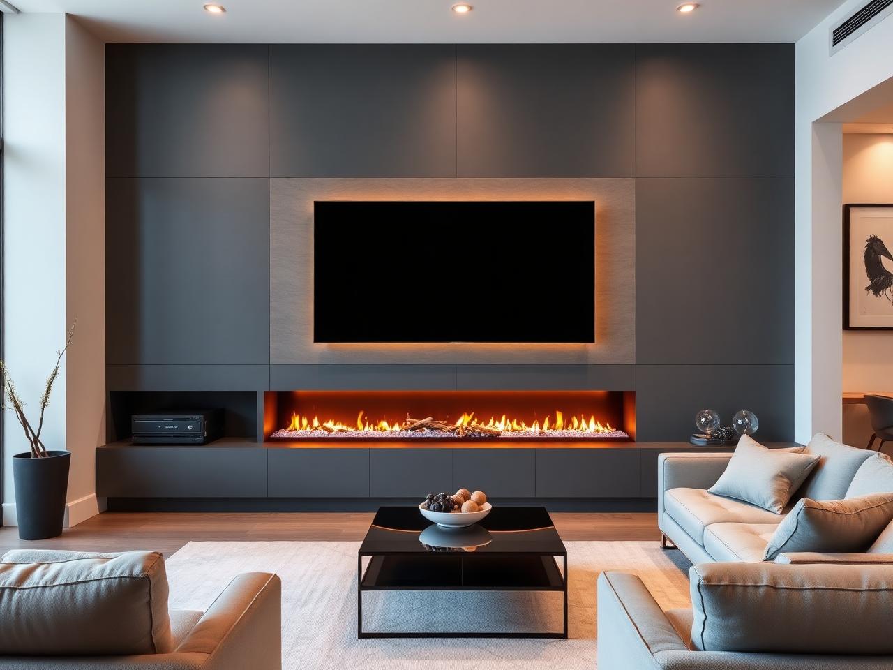 Modern media wall example 4