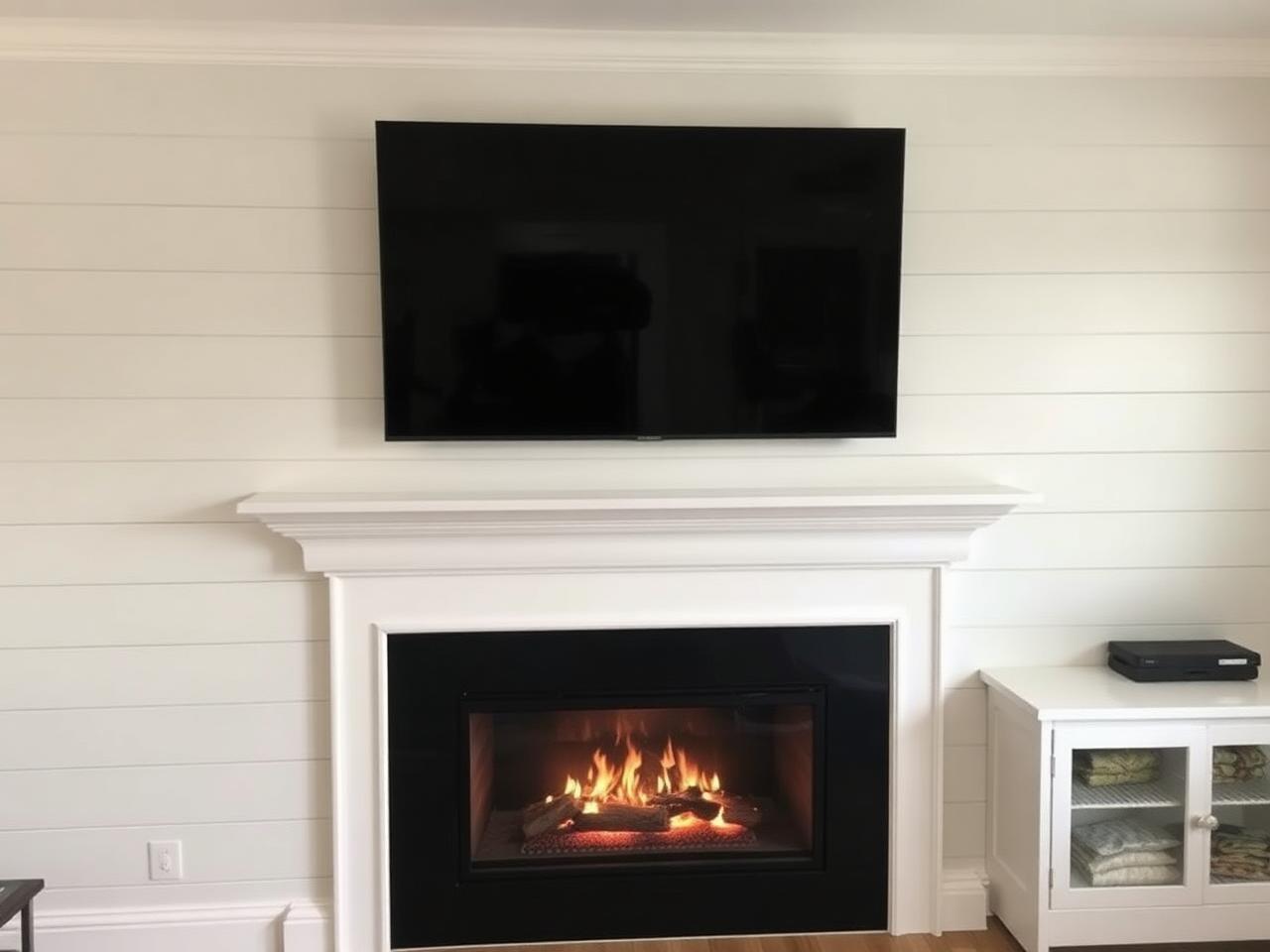 Shiplap coastal media wall example 4