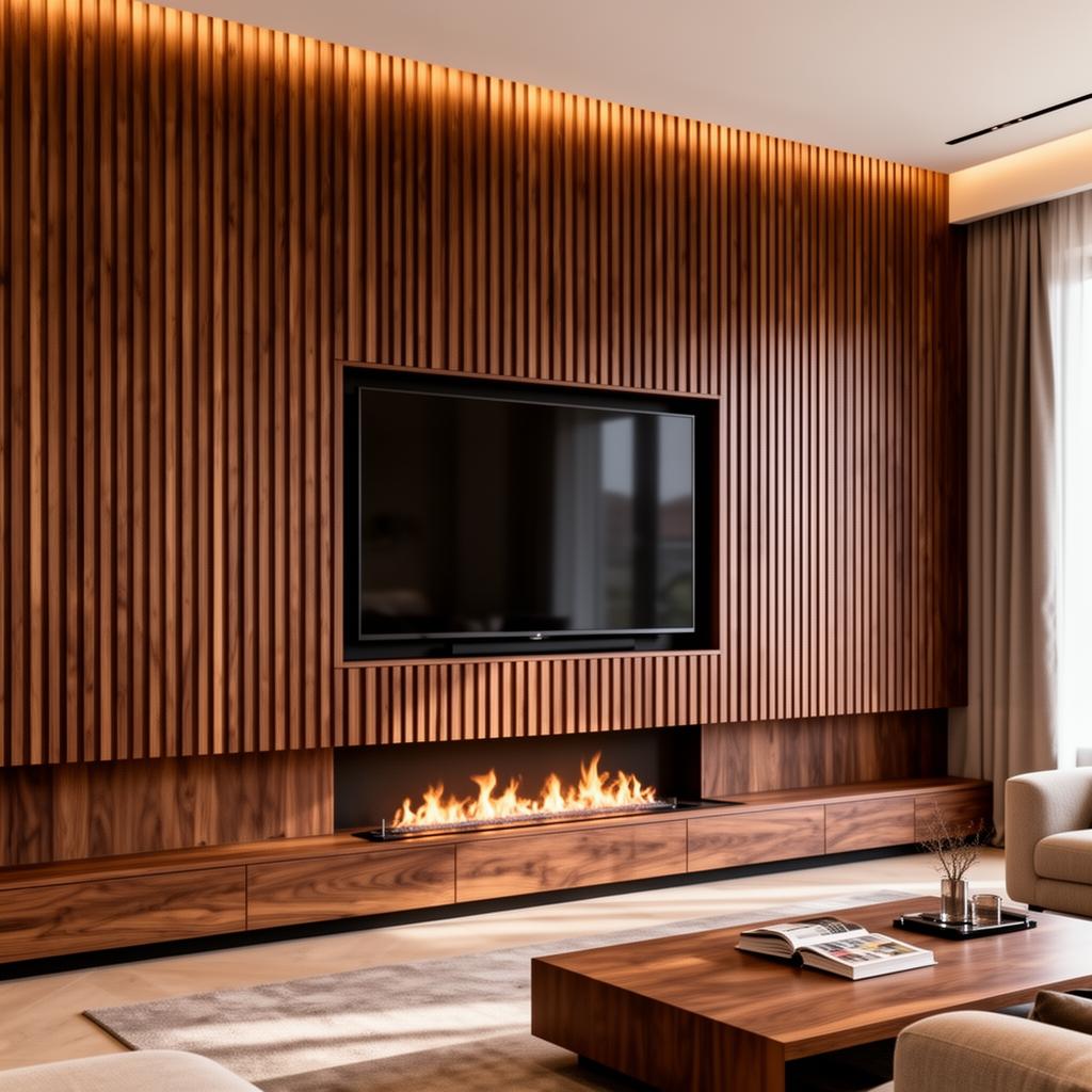 Slat media wall example 1