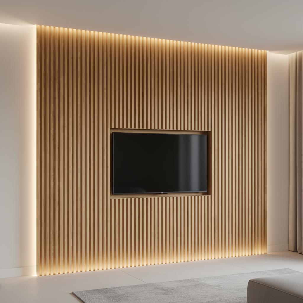 Slat media wall example 2