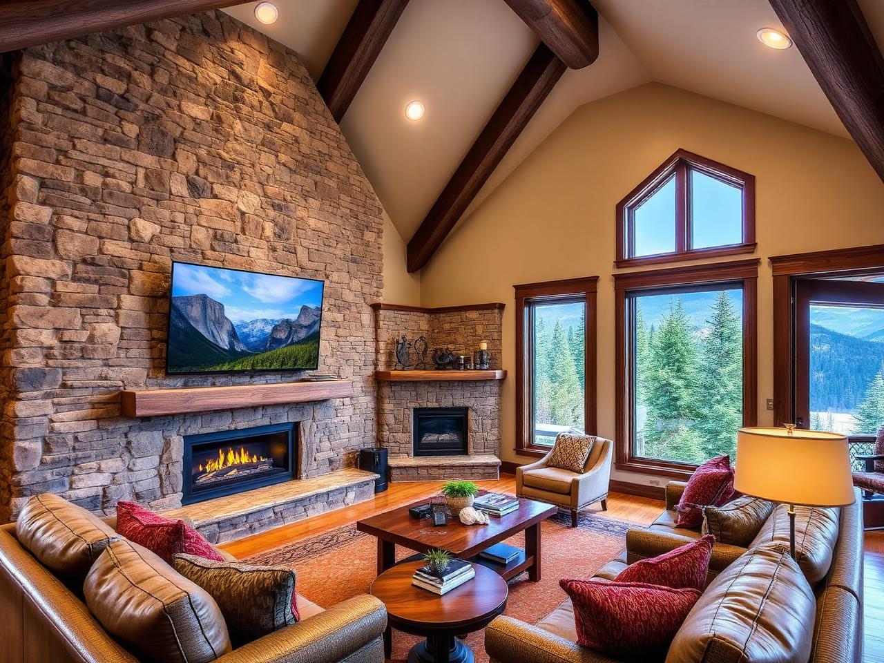 Stone ledger media wall example 3